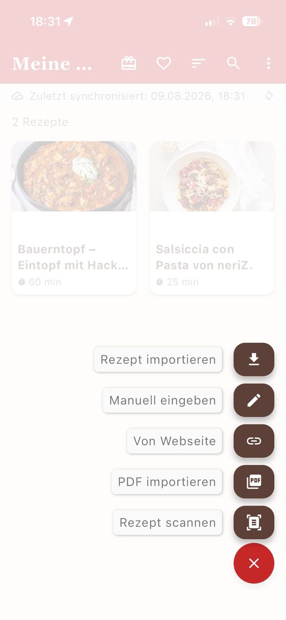 Neue Rezepte hinzufügen