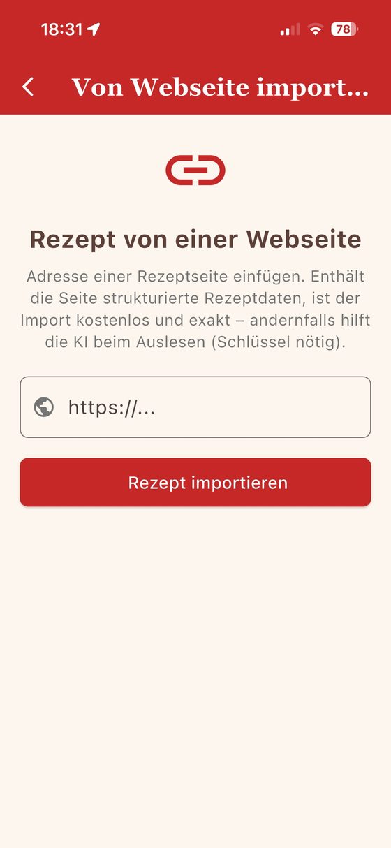 Von Webseite importieren